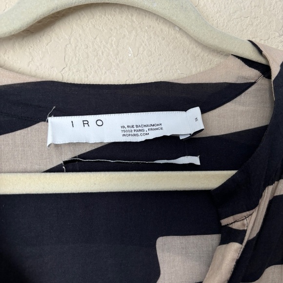 IRO Bold Printed Cotton Lace Up High Low Rattle Relaxed Blouse Top - Picture 3 of 14